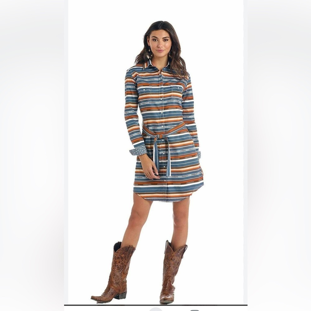 Roughstock by Panhandle Chicon Vintage Aztec Print Shirt Dress
